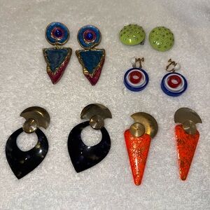 5 pairs of vintage earrings